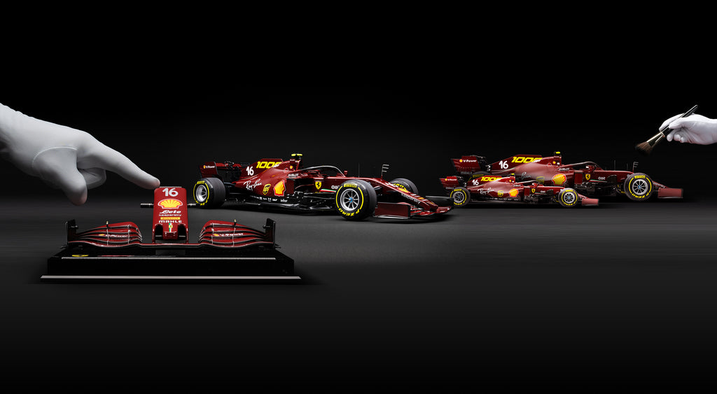 Ferraris tiefblutrote Feier des 1000 Grand Prix wird von der Amalgam Collection perfekt eingefangen