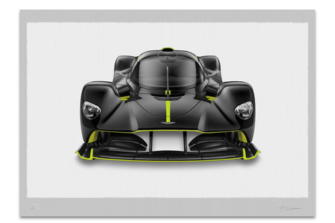 Aston Martin Valkyrie - Alan Thornton - Extra Large Half Tone Flat Bed Print - Front View