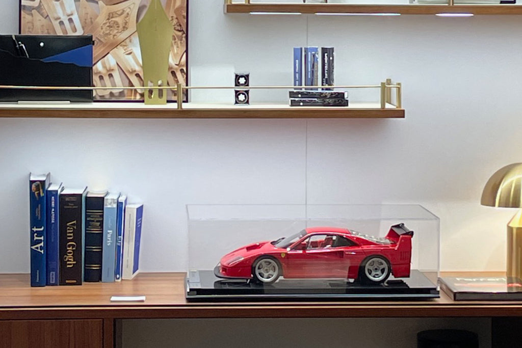 モンブランとフェラーリのコラボレーションで展示されたアマルガム モデル
