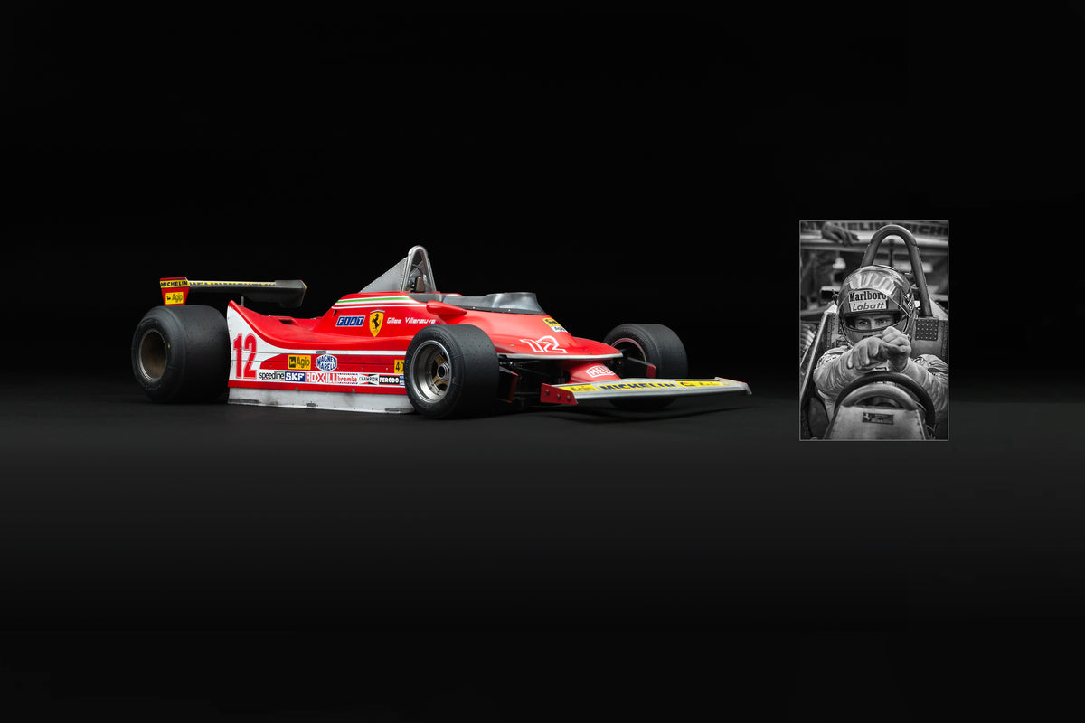 Ferrari 312 T4 - 1979 US East Grand Prix Winner - Villeneuve - Race Weathered with Unique Richard Kelley Prints - 1:8 scale