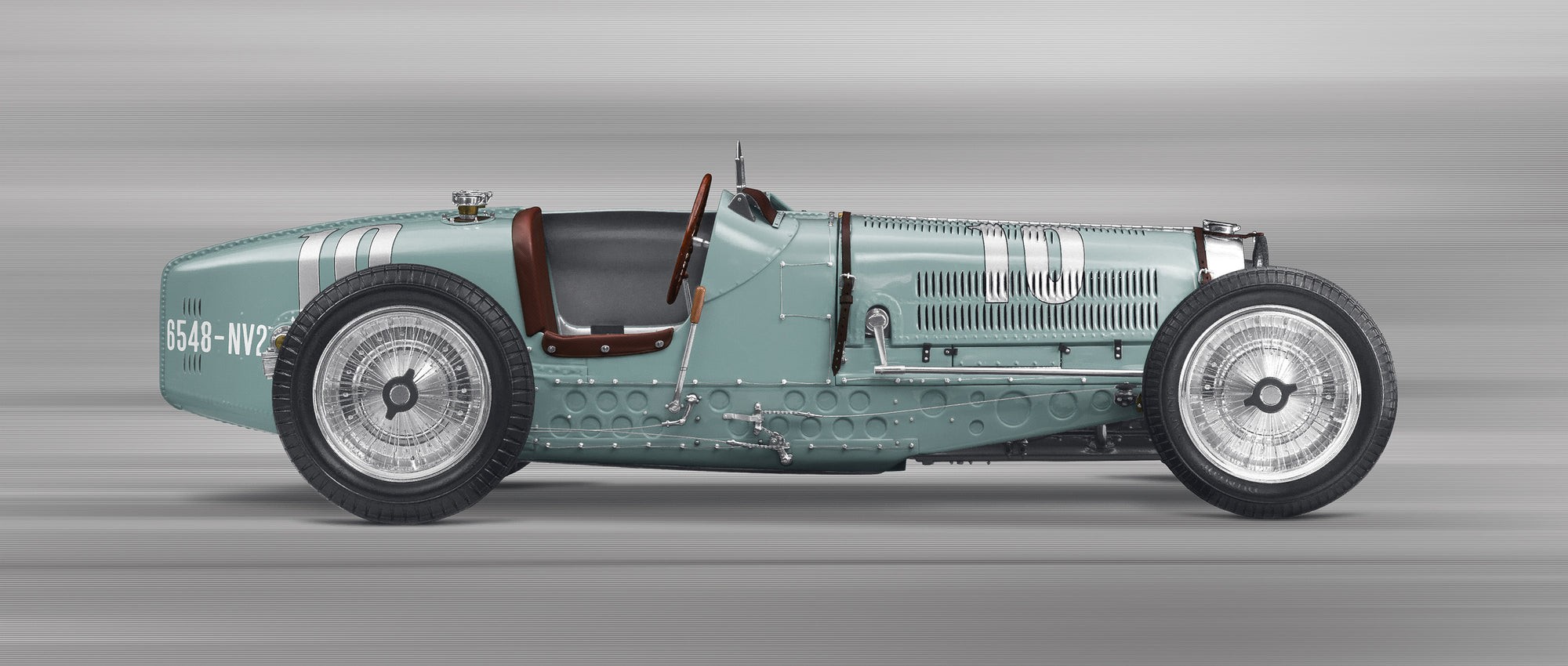 BUGATTI  Type 59 Atlantic - 85cm Half Tone Flat Bed Print - Side View