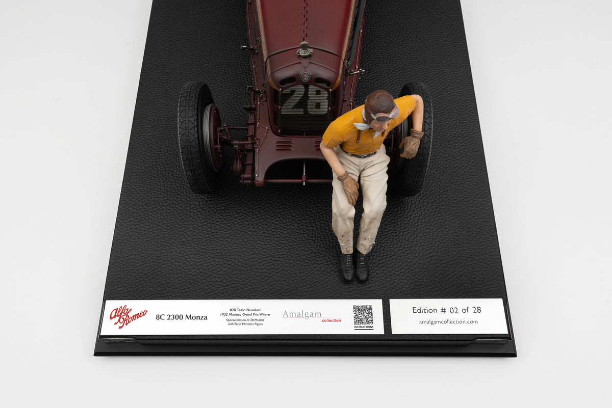 アルファ ロメオ 8C 2300 "モンツァ" - 1932 年モナコ グランプリ優勝者 - タツィオ ヌヴォラーリ フィギュア エディション