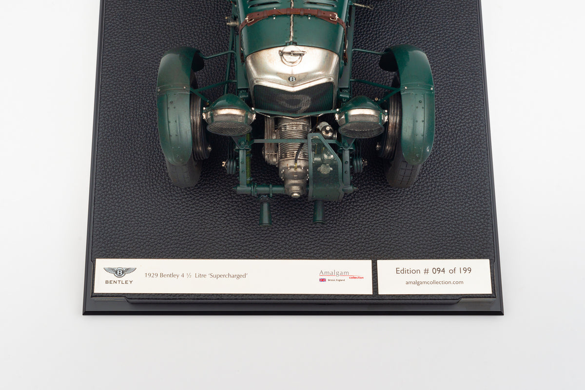 "1929 Bentley Blower" - 1930 Le Mans - Birkin & Chassagne - Race Weathered 1:8 scale model positioned on a light background.