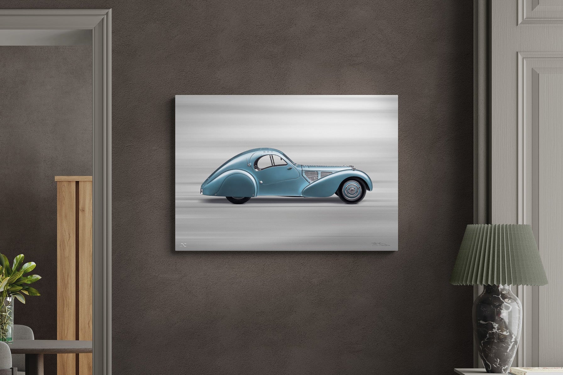 BUGATTI Type 57SC Atlantic - 85cm Half Tone Flat Bed Print - Side