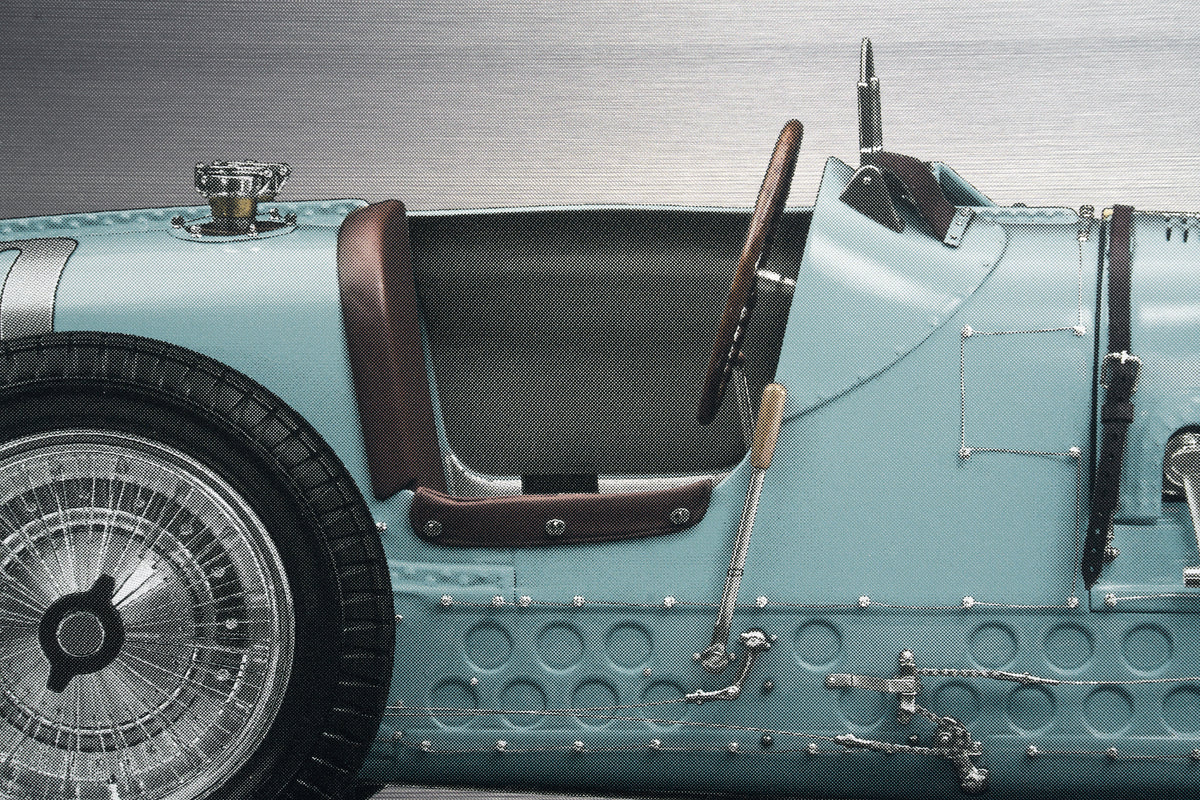 BUGATTI Type 59 - 85cm Half Tone Flat Bed Print - Side View