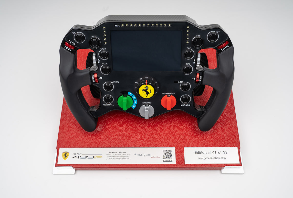 Ferrari 499P Full Size Steering Wheel Replica - 2023 Le Mans Winner - by Amalgam Collection