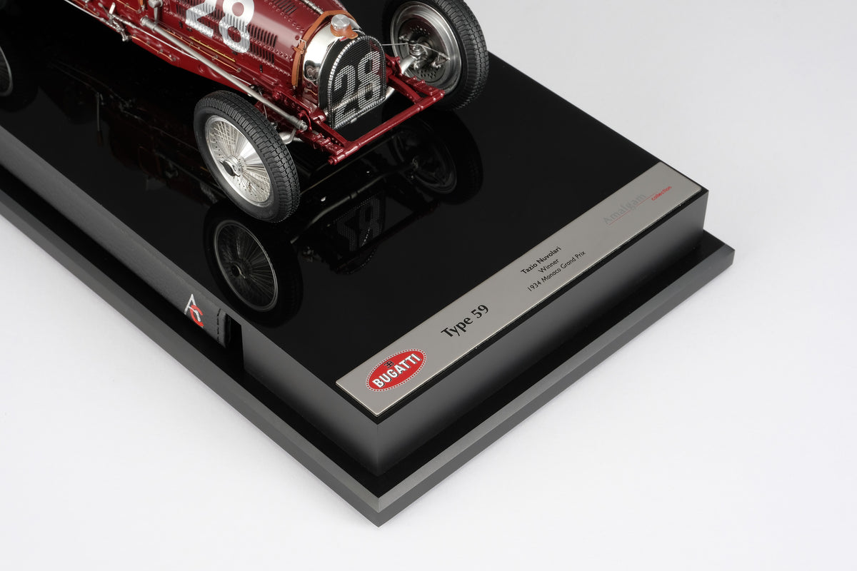 Bugatti Type 59 - 1934 Monaco GP - Tazio Nuvolari at 1:18 scale by Amalgam Collection