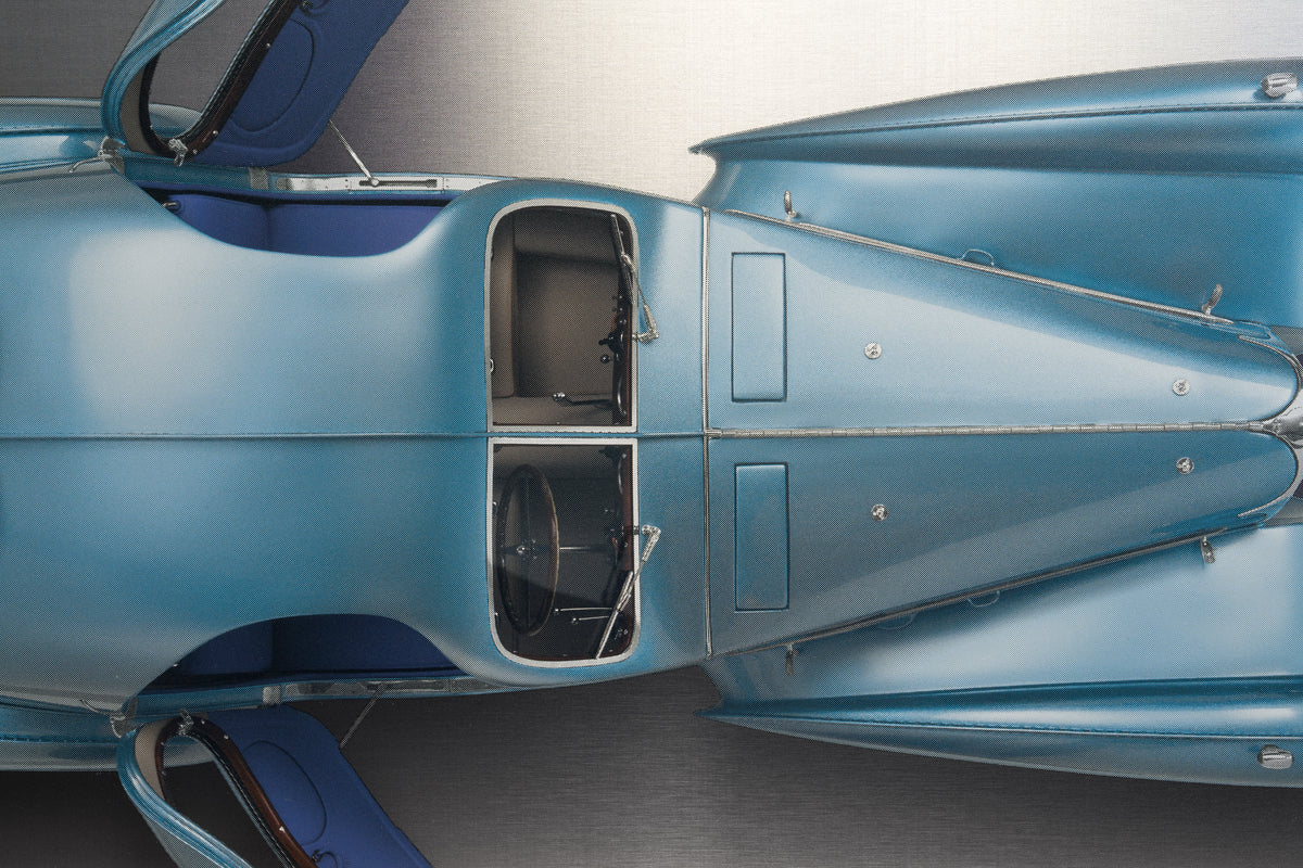 BUGATTI Type 57SC Atlantic - Impression à plat en demi-teintes de 85 cm - Vue aérienne