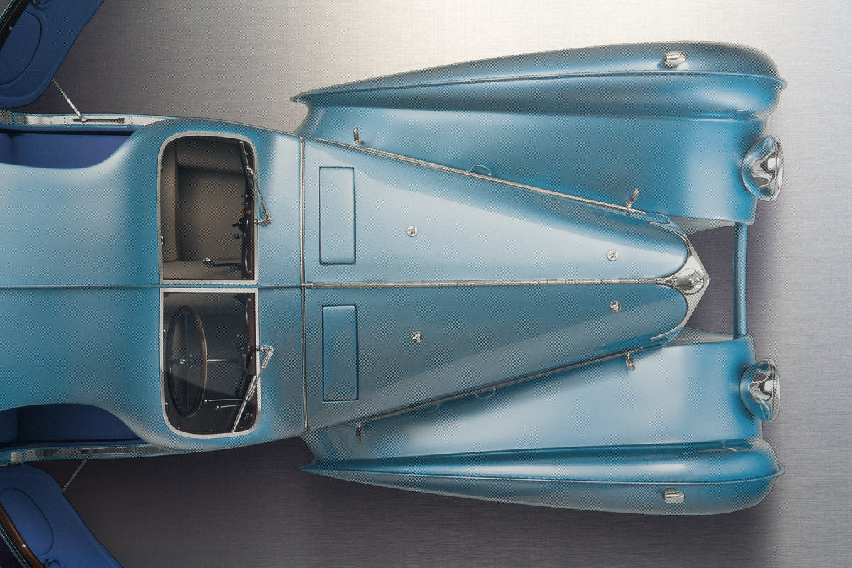 BUGATTI Type 57SC Atlantic - Impression à plat en demi-teintes de 85 cm - Vue aérienne