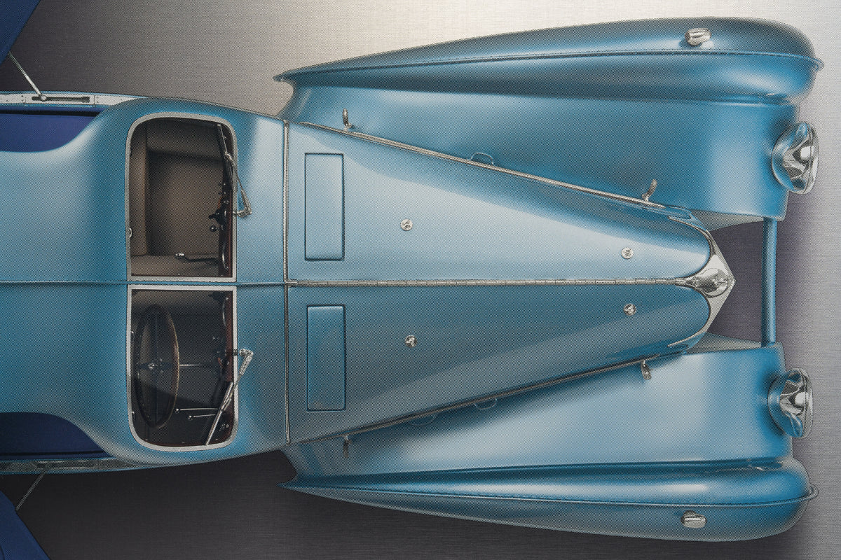 BUGATTI Type 57SC Atlantic - Impression à plat en demi-teintes de 85 cm - Vue aérienne