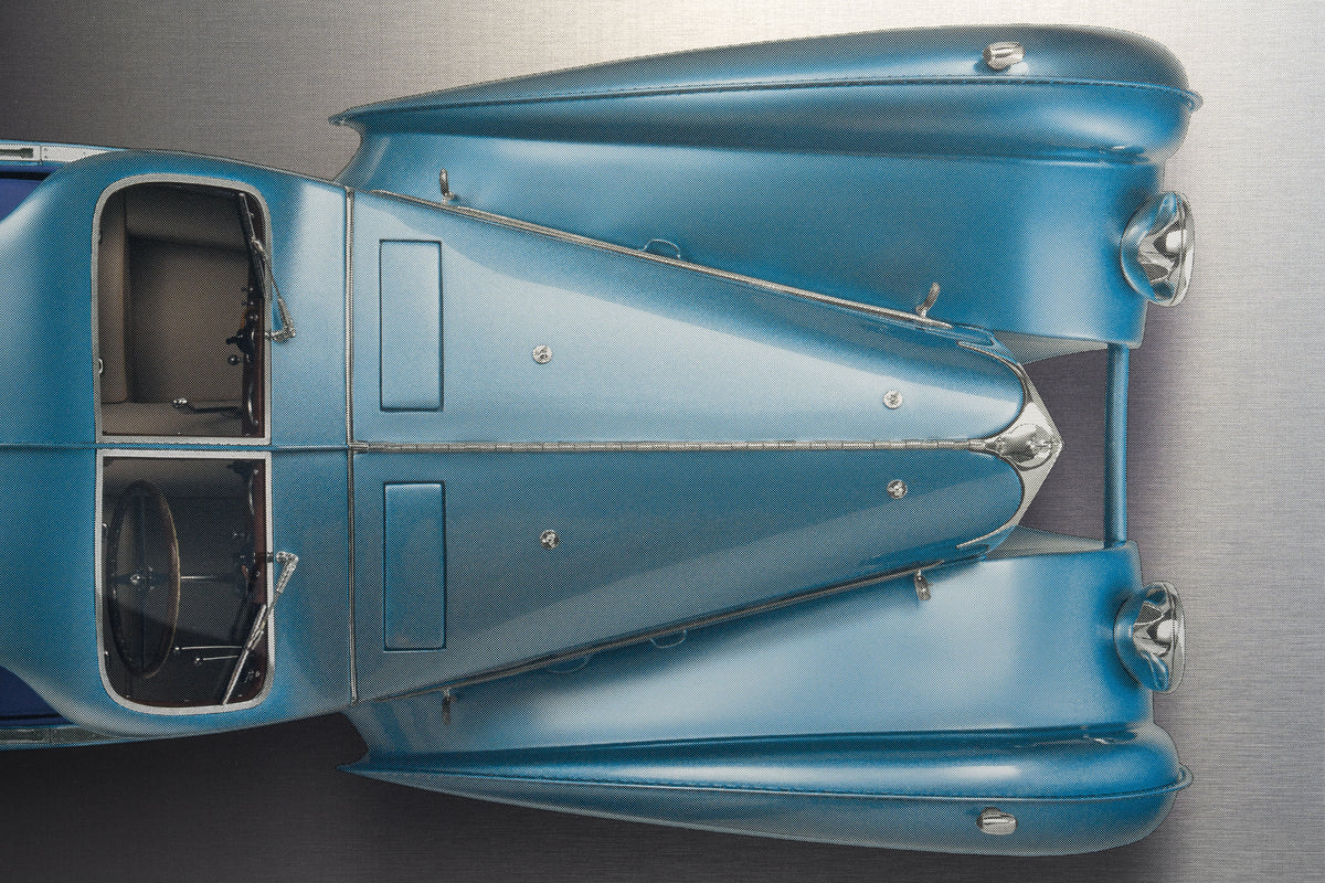 BUGATTI Type 57SC Atlantic - Impression à plat en demi-teintes de 85 cm - Vue aérienne