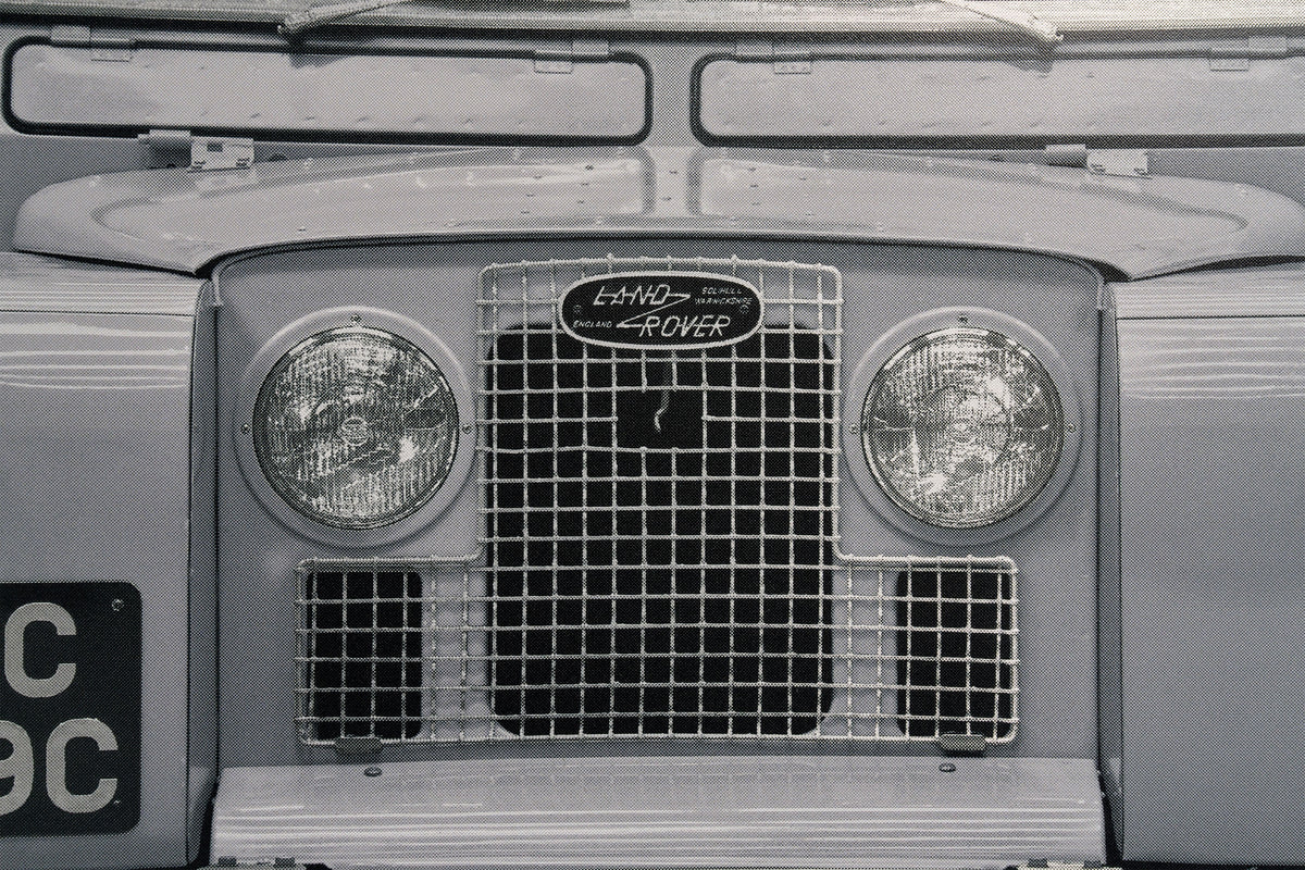 Land Rover Series 2a - 85cm Half Tone Flat Bed Print - Front View
