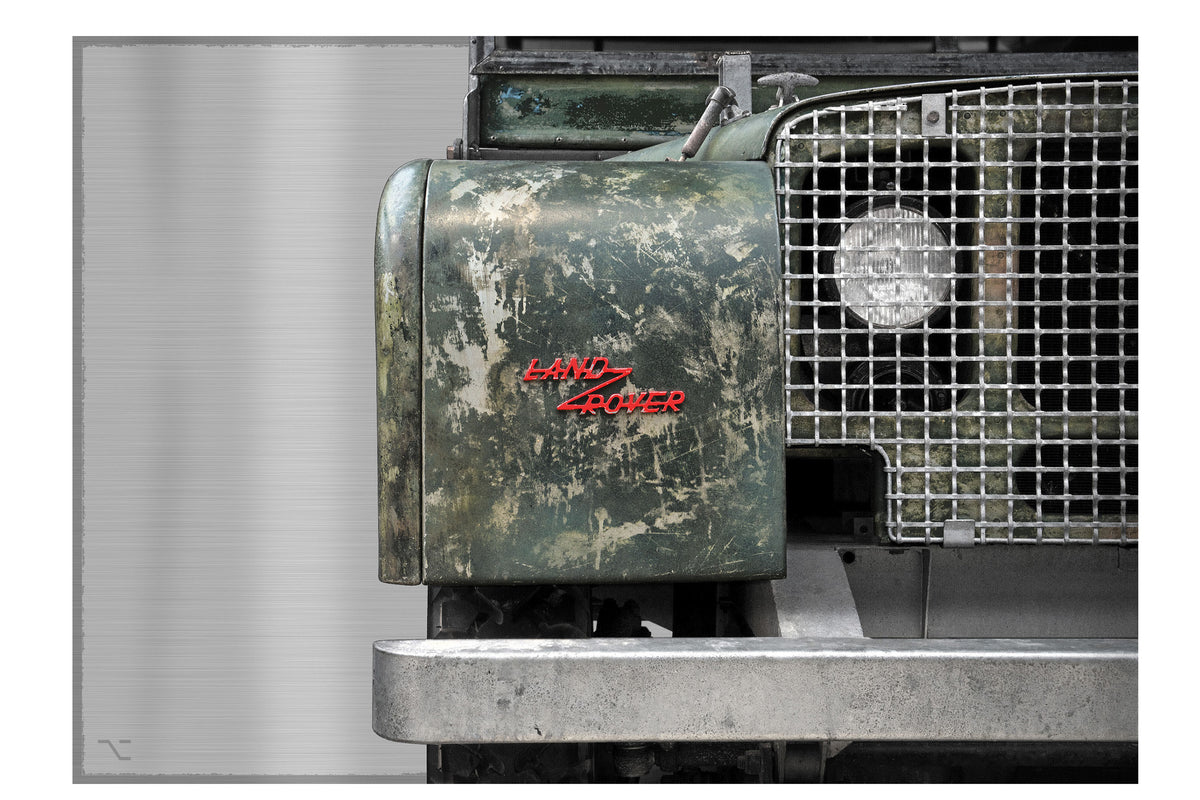 Land Rover Série 1 SNX 910 - Impression à demi-teintes sur support plat de 60 cm - Aile avant