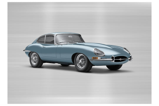 Jaguar E-type Series 1 Coupe - 85cm Half Tone Flat Bed Print - Three Quarter View