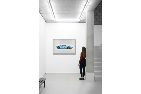 Ford GT40 - 150cm Half Tone Flat Bed Print - Side View – Amalgam Collection