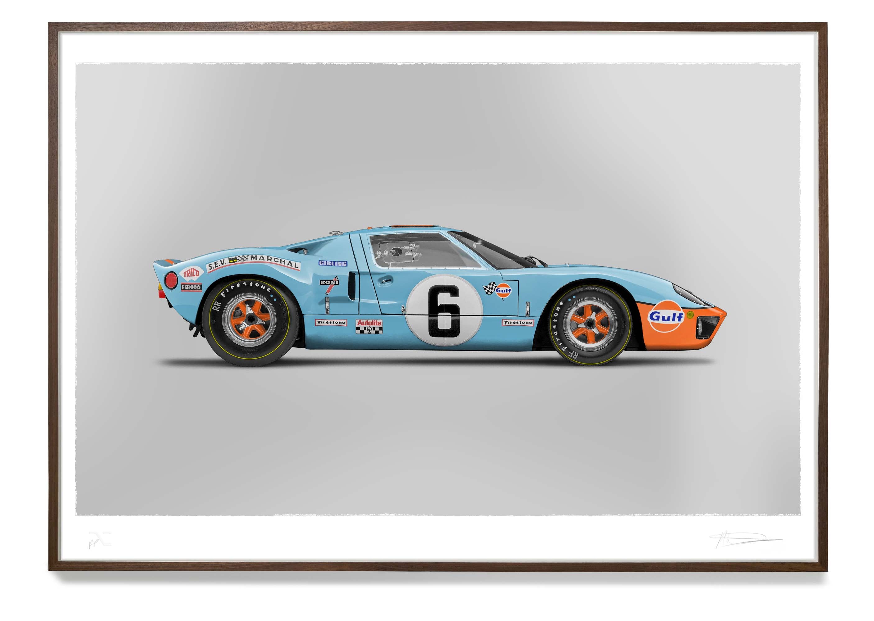 フォード GT40 - アラン・ソーントン - アート スクリーン プリント