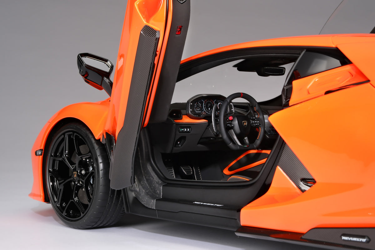 Lamborghini Revuelto (2023) - Limited Edition in Arancio Apodis at 1:8 scale by Amalgam Collection