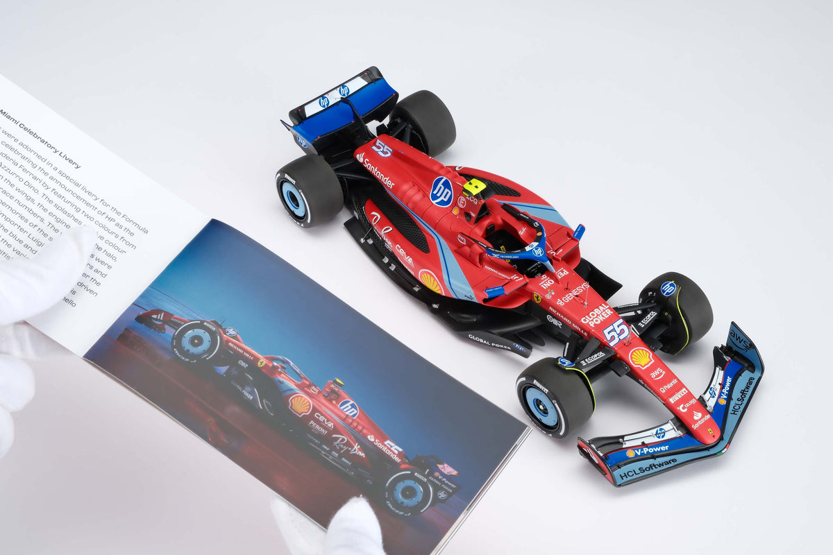 Ferrari SF-24 - 2024 Miami Grand Prix - #55 Carlos Sainz at 1:18 scale by Amalgam Collection