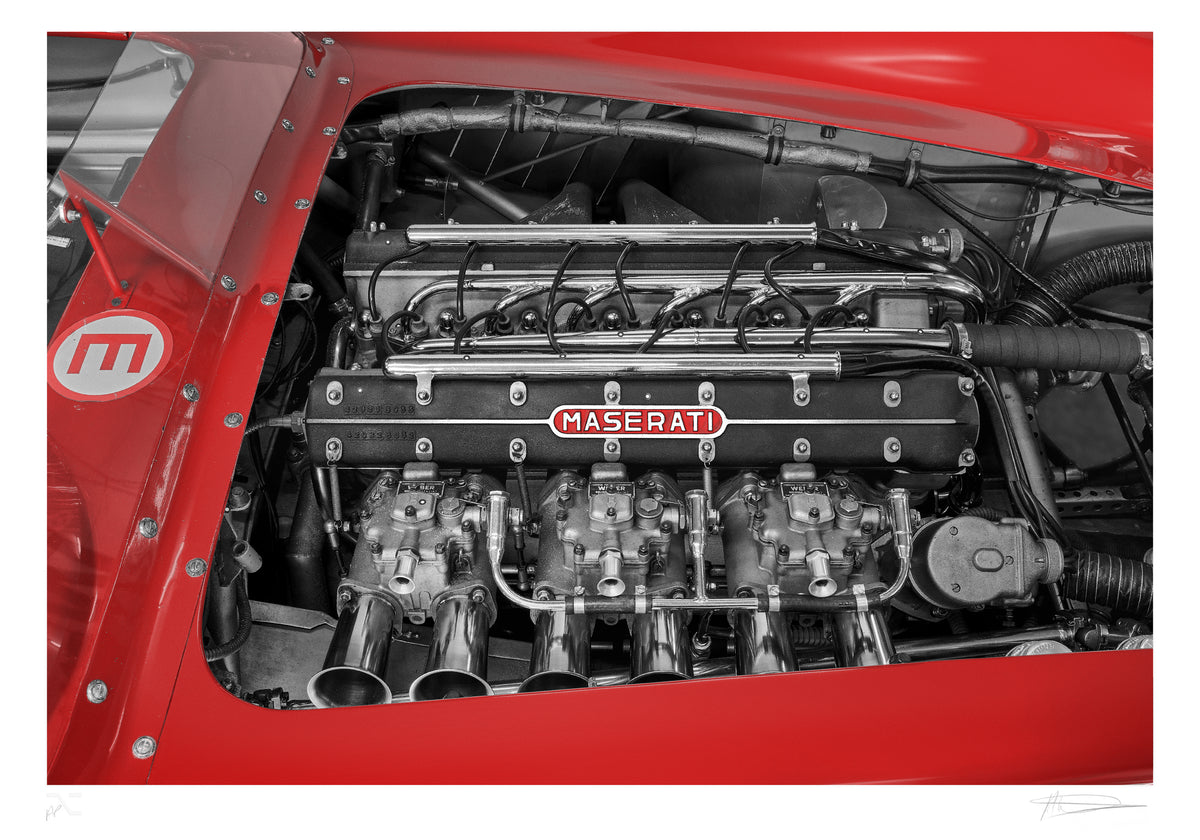 Maserati 300S Engine Bay- Alan Thornton Fine Art Screen Print