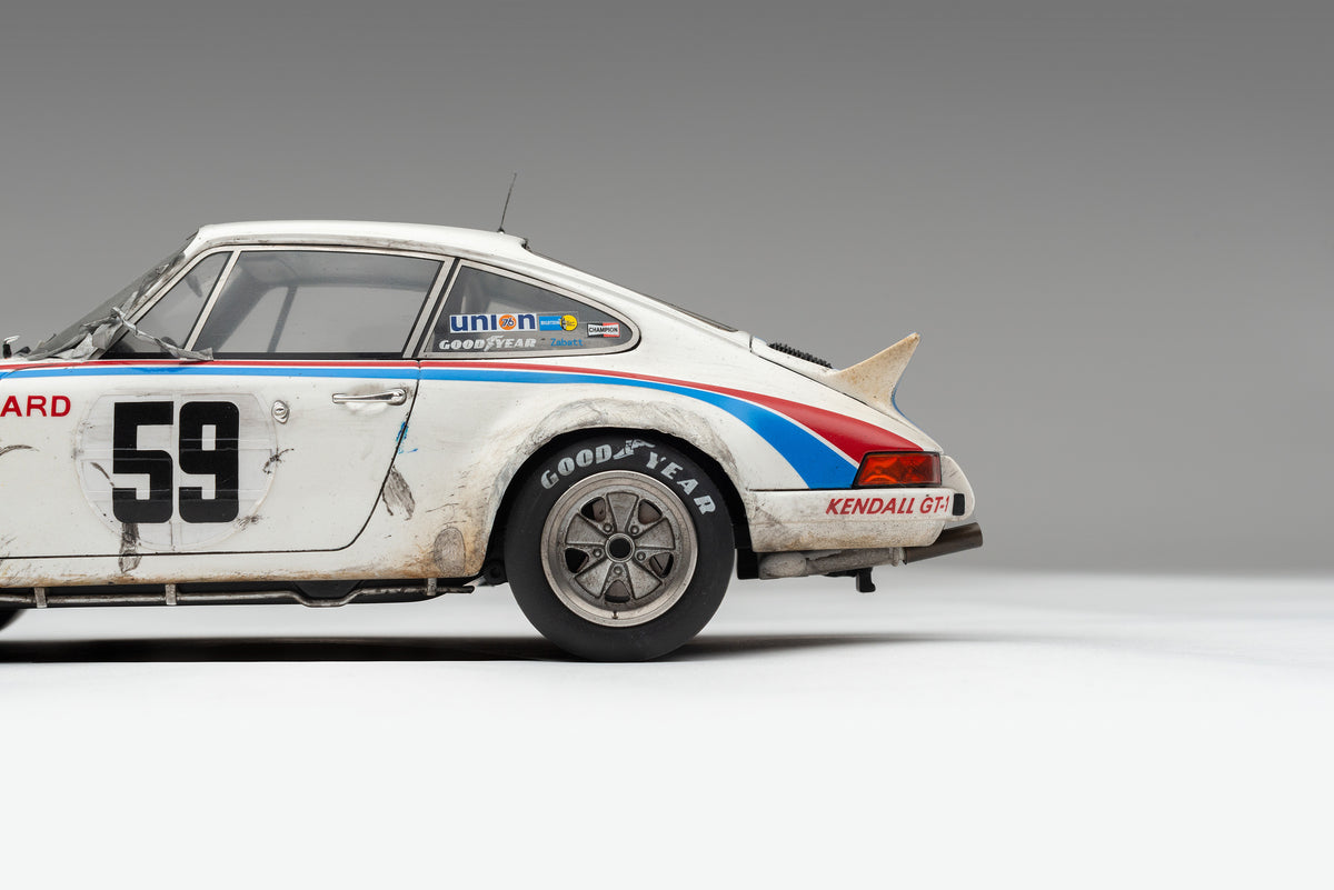 Porsche 911 RSR 2.8 - 1973 Daytona - Brumos Livery - Race Weathered - at 1:18 scale by Amalgam Collection