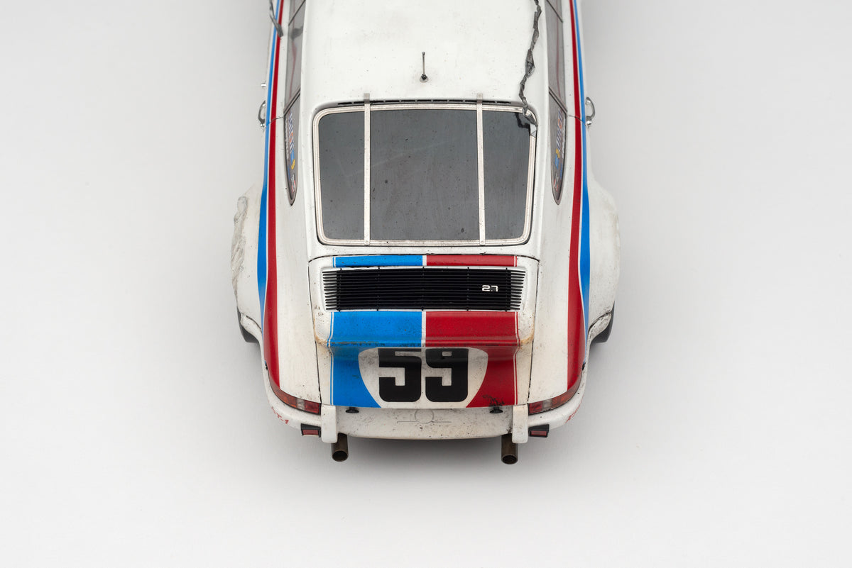 Porsche 911 RSR 2.8 - 1973 Daytona - Brumos Livery - Race Weathered - at 1:18 scale by Amalgam Collection