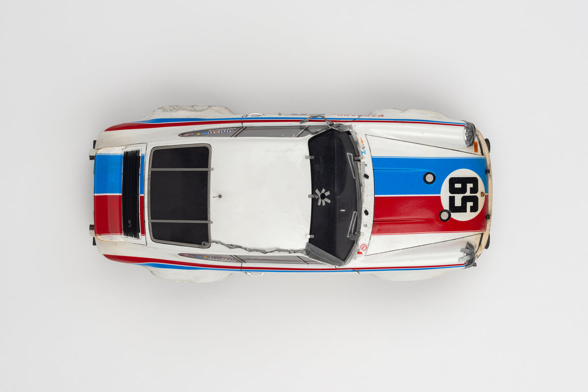 Porsche 911 RSR 2.8 - 1973 Daytona - Brumos Livery - Race Weathered - at 1:18 scale by Amalgam Collection