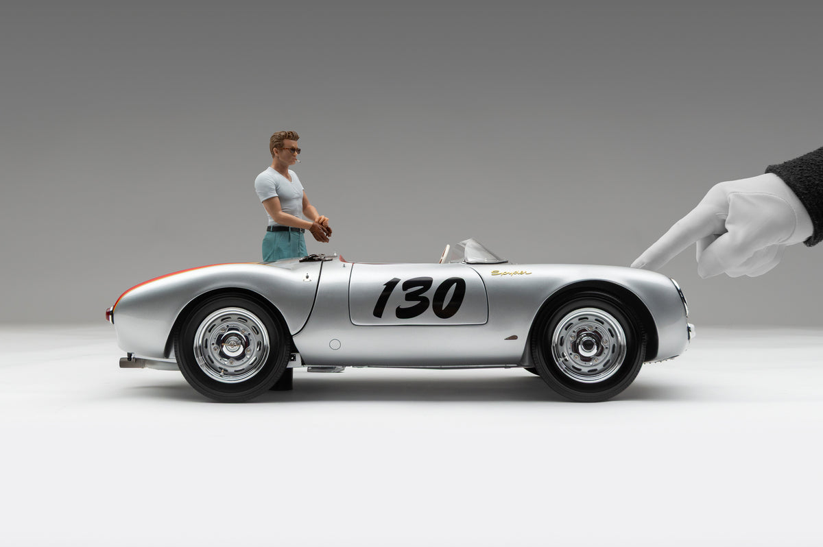 Porsche 550 RS Spyder 'Little Bastard' (1955) James Dean Figure Edition at 1:8 scale by Amalgam Collection